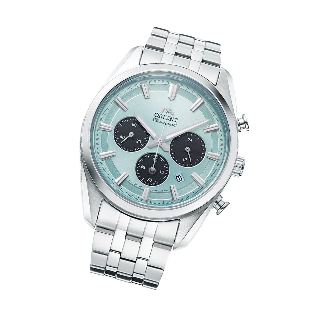 Orient TX03 Solar Quartz Chronograph Diver Watch with Ice Blue