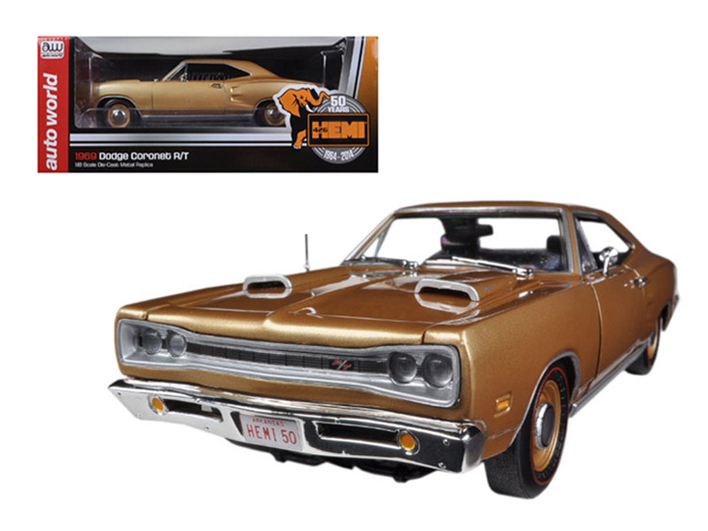 1/18 Auto World 1969 Dodge Coronet R/T Light Bronze Poly HEMI 50th