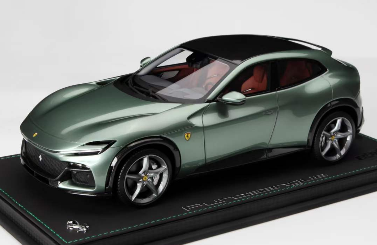 1/18 BBR Ferrari Purosangue (Verde Dora Green with Carbon Fiber