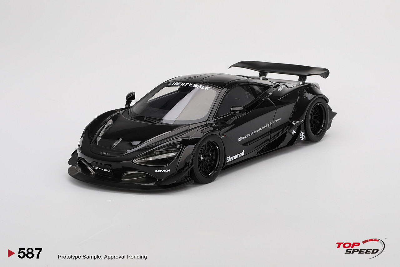 1/18 Top Speed 2024 McLaren 720S LB☆Works Black TAS Car Model