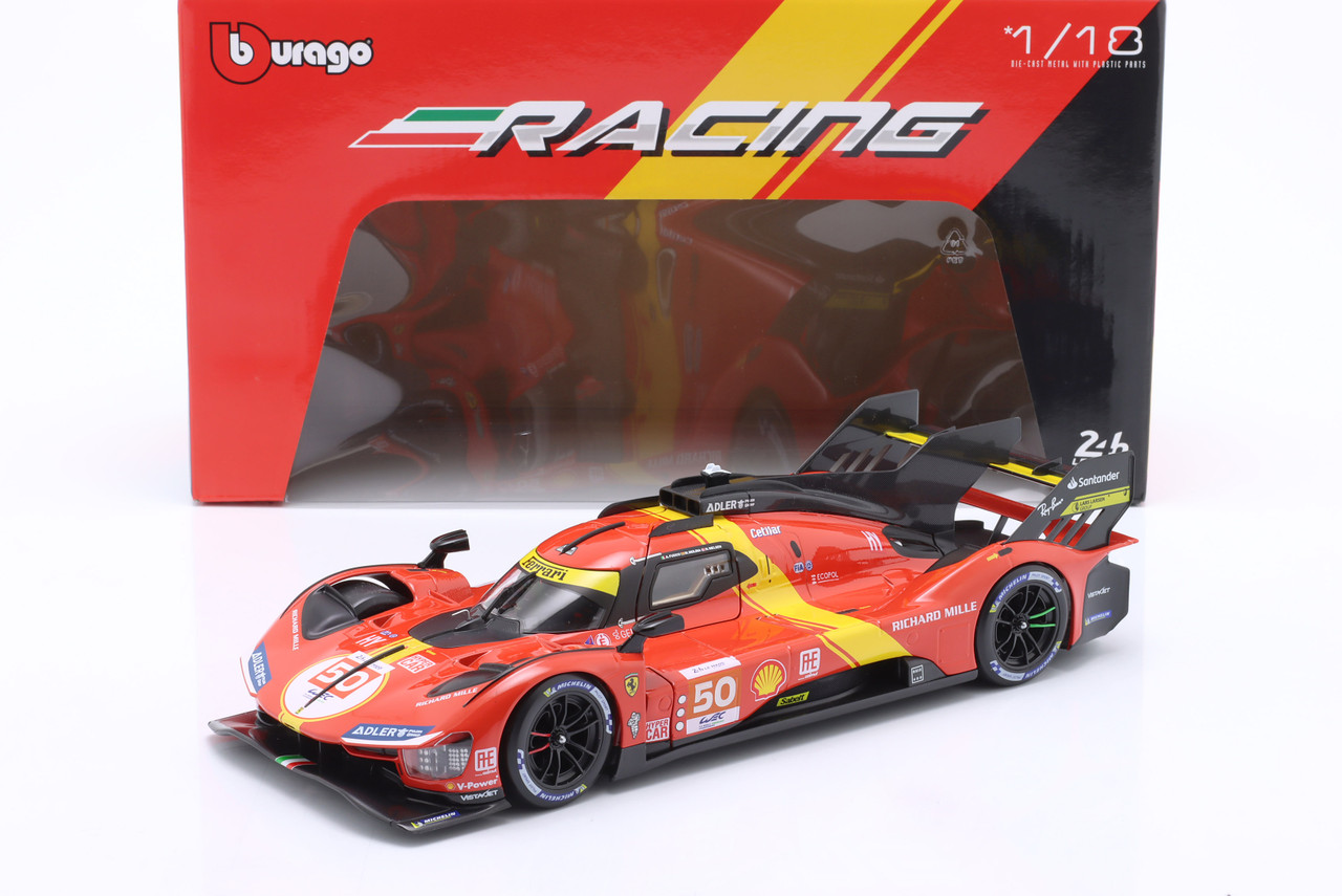 1/18 BBurago 2024 Ferrari 499P #50 6th WEC Qatar Ferrari - AF
