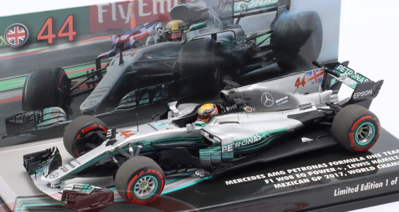 1/43 Minichamps 2017 Formula 1 Lewis Hamilton Mercedes F1 W08 #44