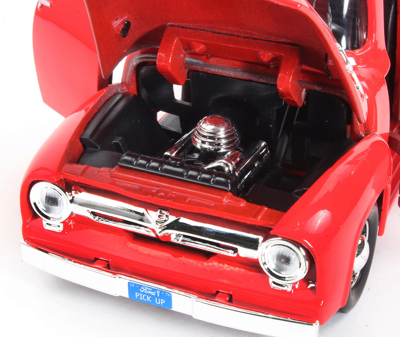 1956 Ford F-100 Pickup Red 1:24 Scale Diecast Model Truck | Motormax