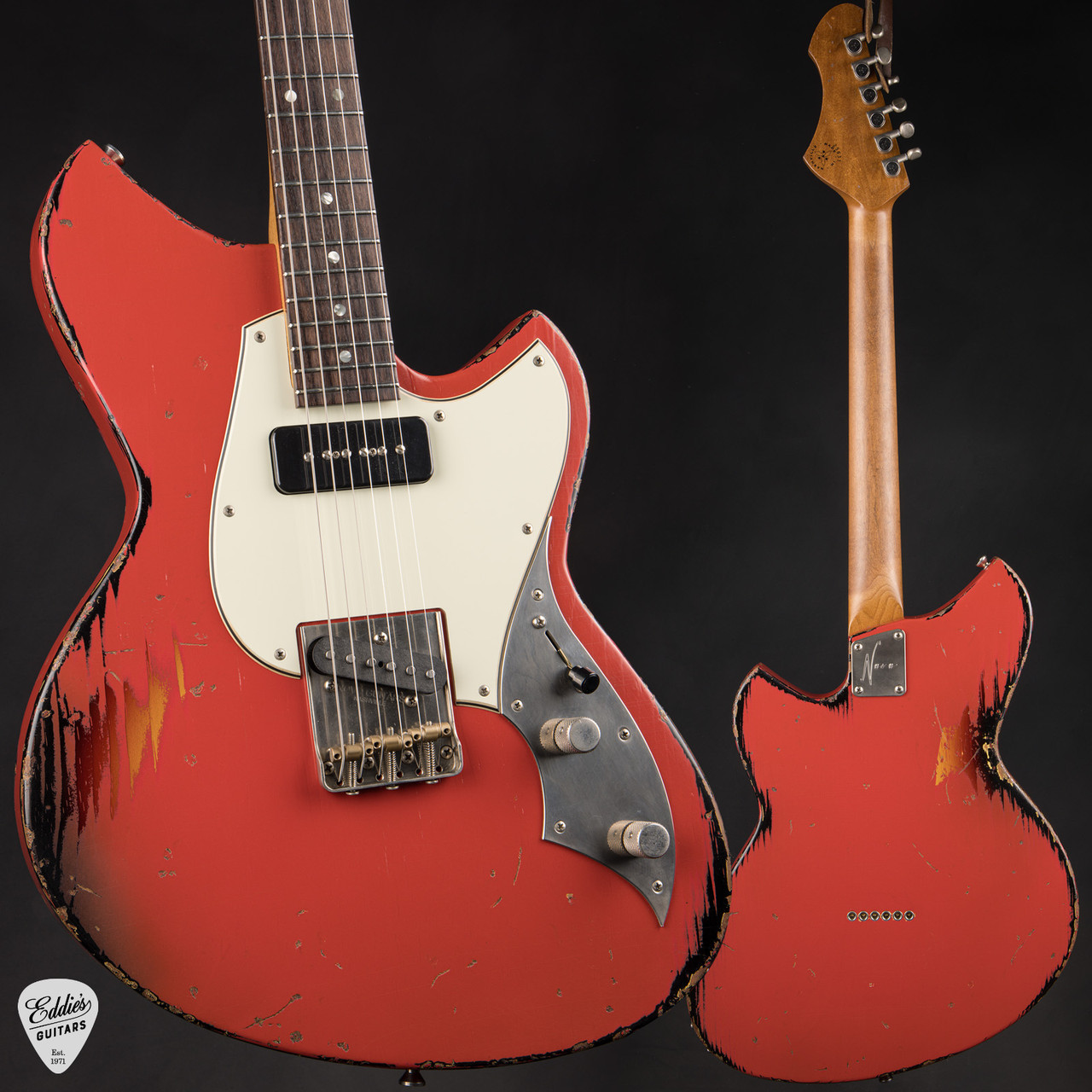 Novo Serus T - Fiesta Red over '64 3-Tone Burst - Eddie's Guitars