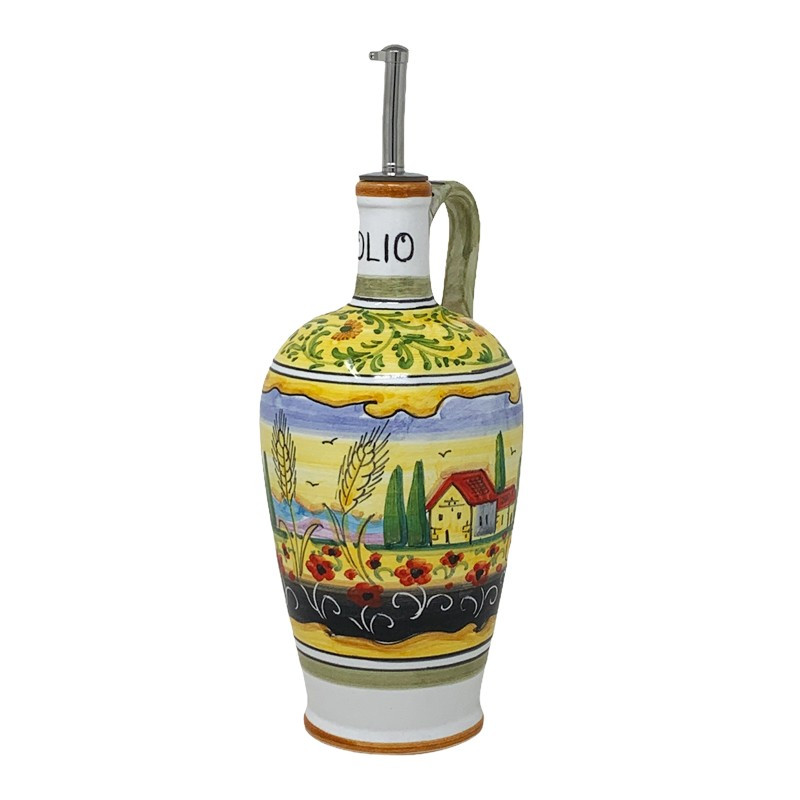 Italian Ceramic Oil Bottle - Colli Umbri Bell Shaped - Fratelli Mari