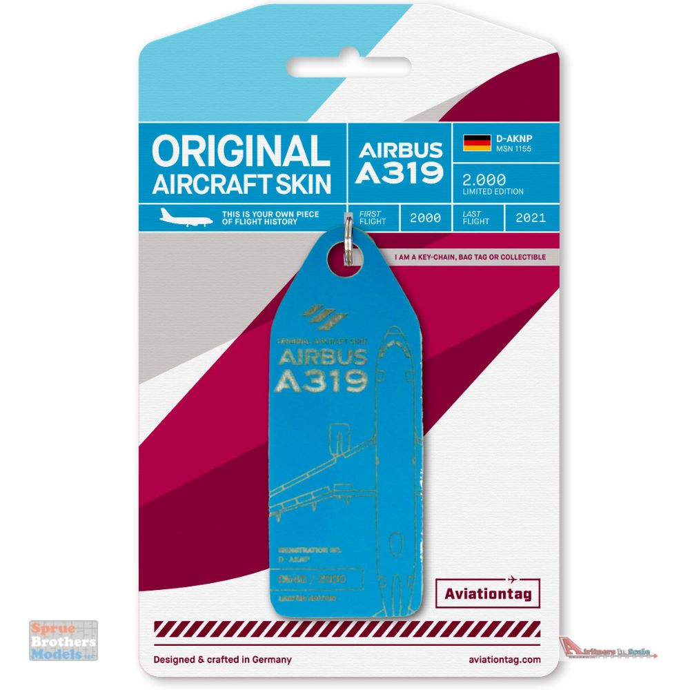 AVT104 AviationTag Airbus A319 (EuroWings) Reg #D-AKNP Blue