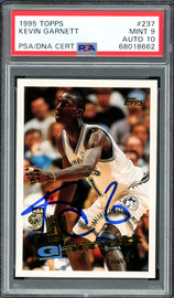 Kevin Garnett Autographed 1995 Fleer Metal Rookie Card #167