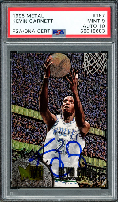 Kevin Garnett Autographed 1995 Fleer Metal Rookie Card #167
