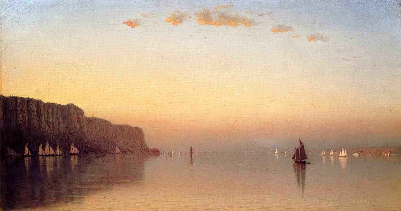Sunset Over The Palisades On The Hudson By Sanford Robinson