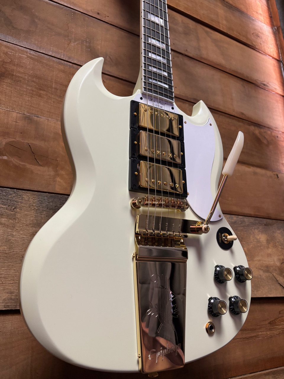 Epiphone Inspired by 63 Les Paul Custom Maestro Classic White w/case