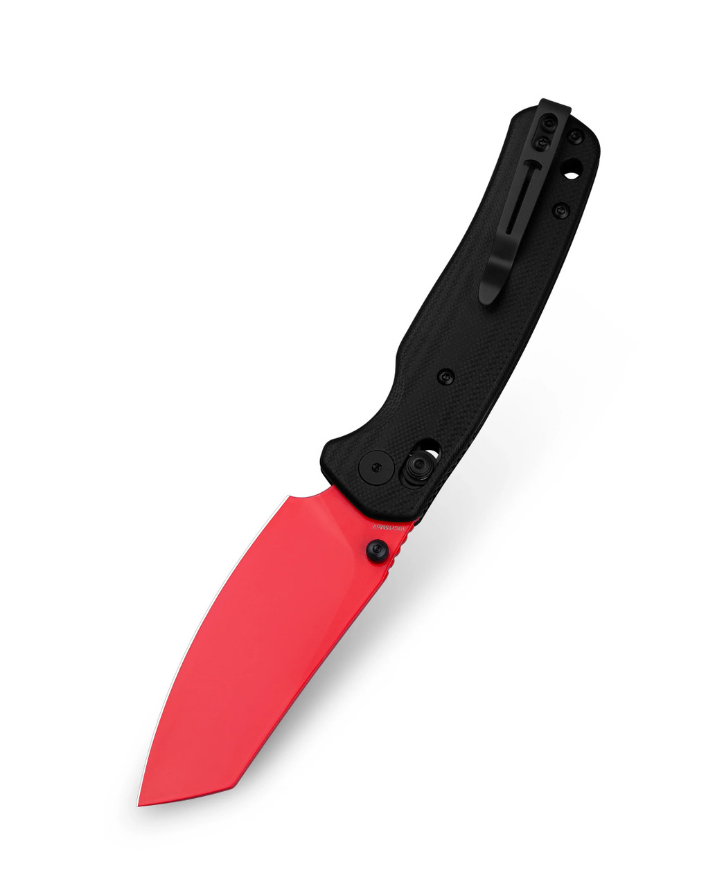 Bestechman Cicada's Wing Red Folding Knife Black G10 Handle
