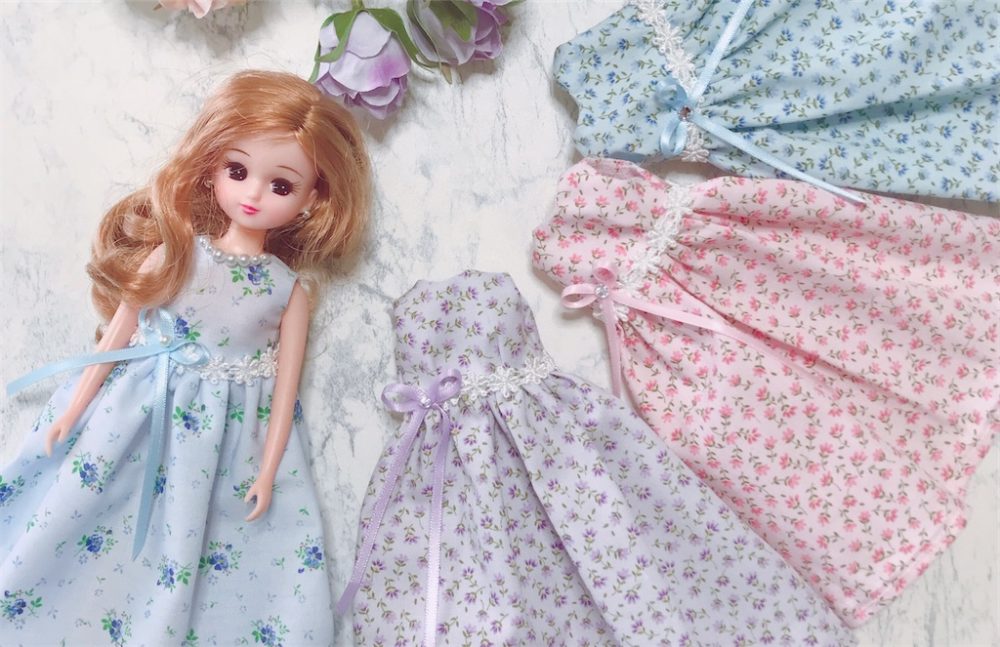 リカちゃんサイズドール服のノースリーブワンピースの作り方【型紙あり