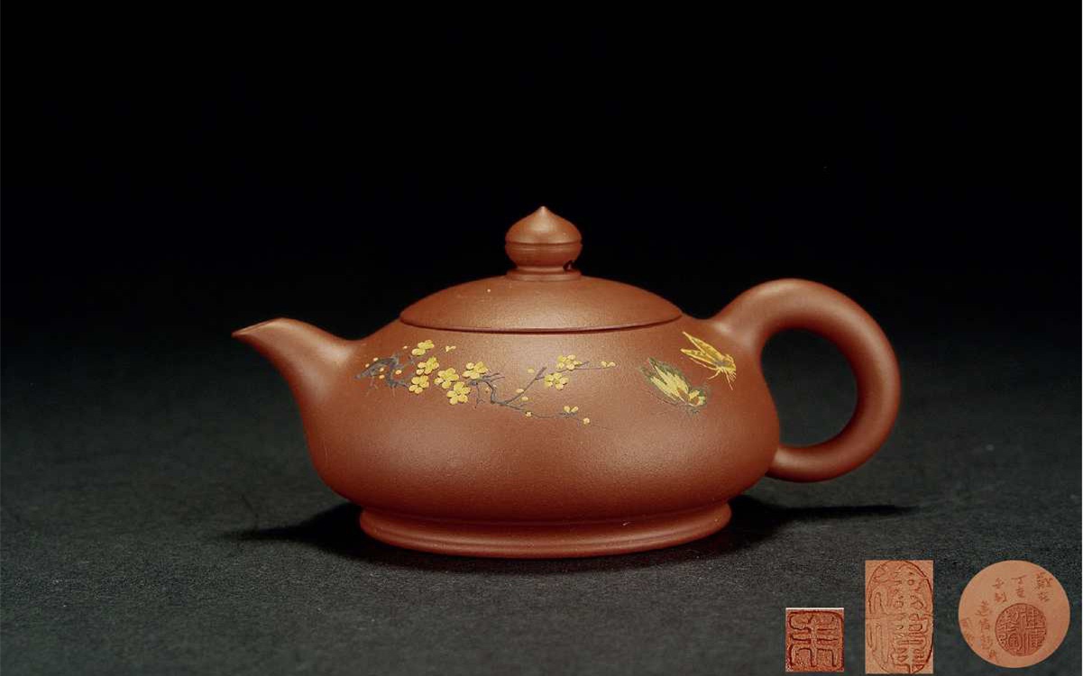 中国美術 中国宜興 紫砂 白泥 加彩紫砂獅子香炉 置物 唐物 古物 宜兴