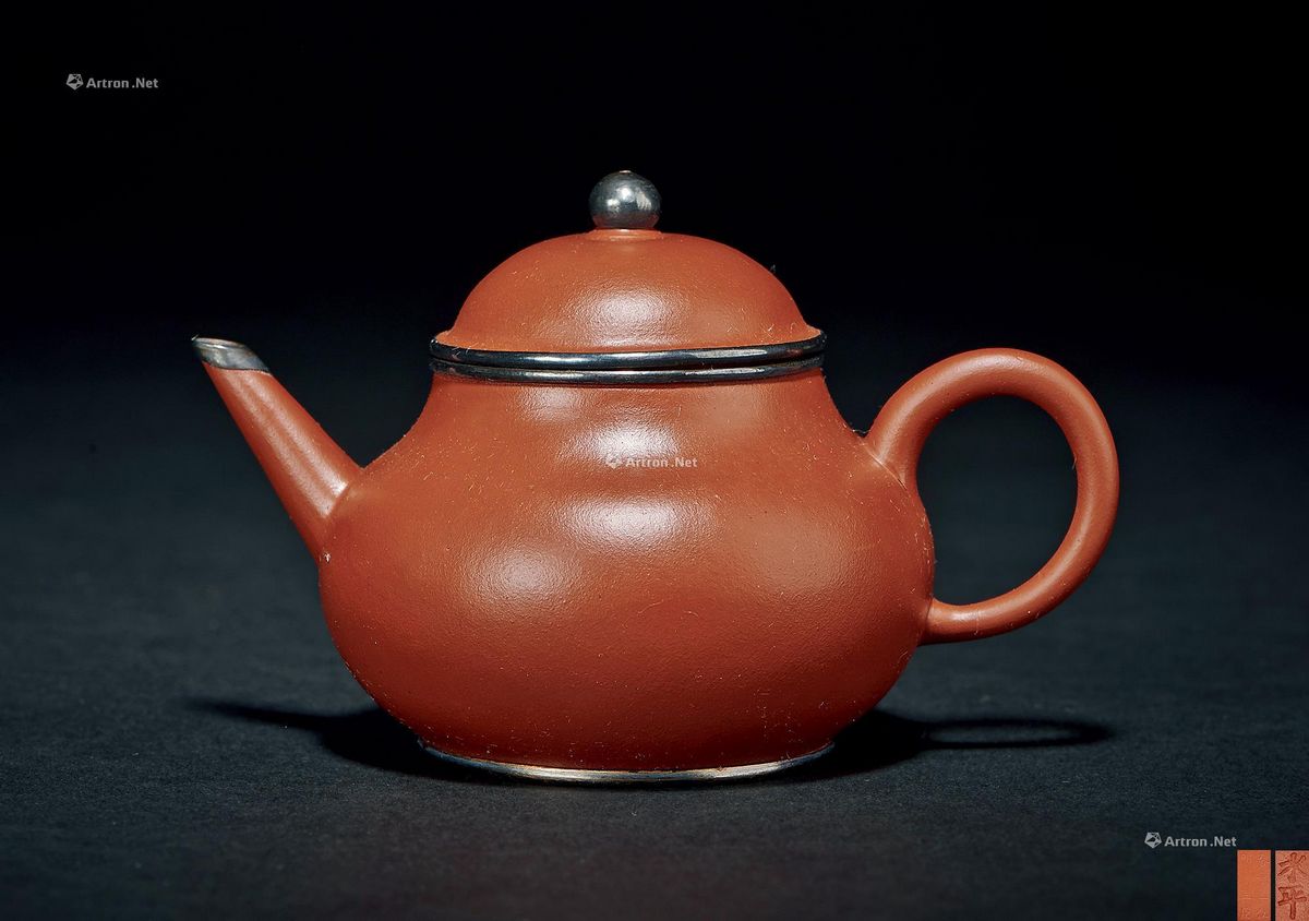 中国宣興 朱泥茶器セット2点 東Y7-1224①タウル 中国宣興 朱泥茶器