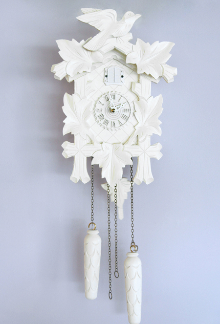 Large Bird Clock (ホワイト) - インテリアショップkino