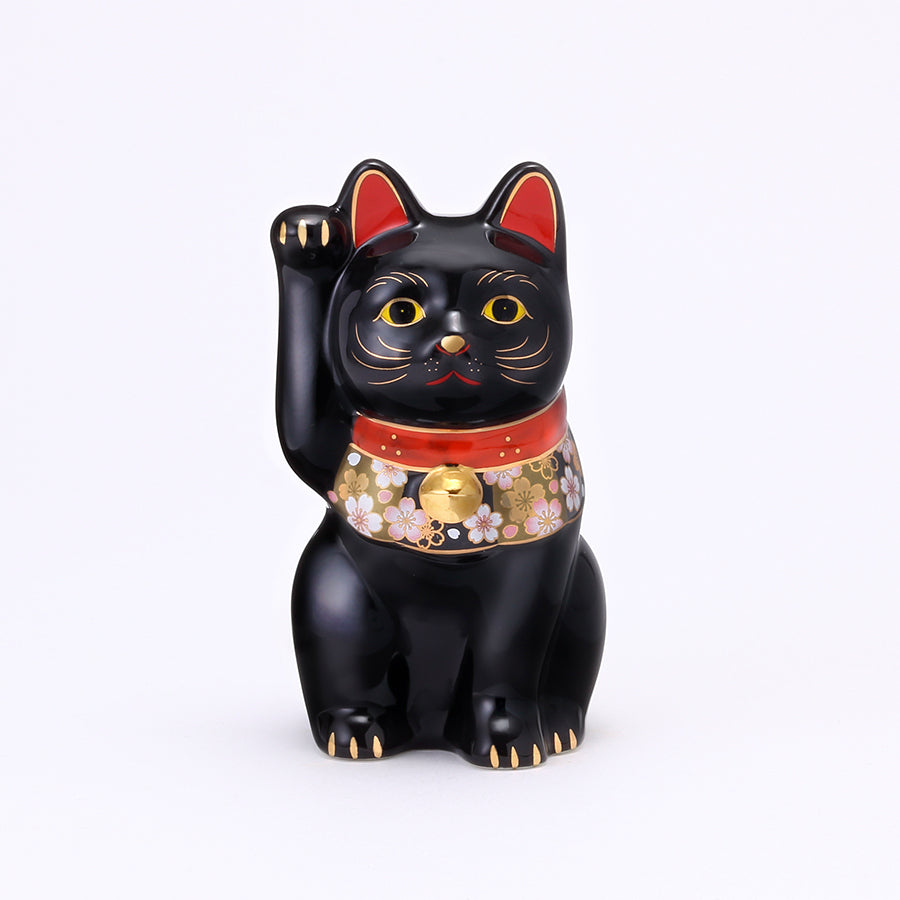 桜づくし招き猫(黒・小) – 中外陶園オンラインストア