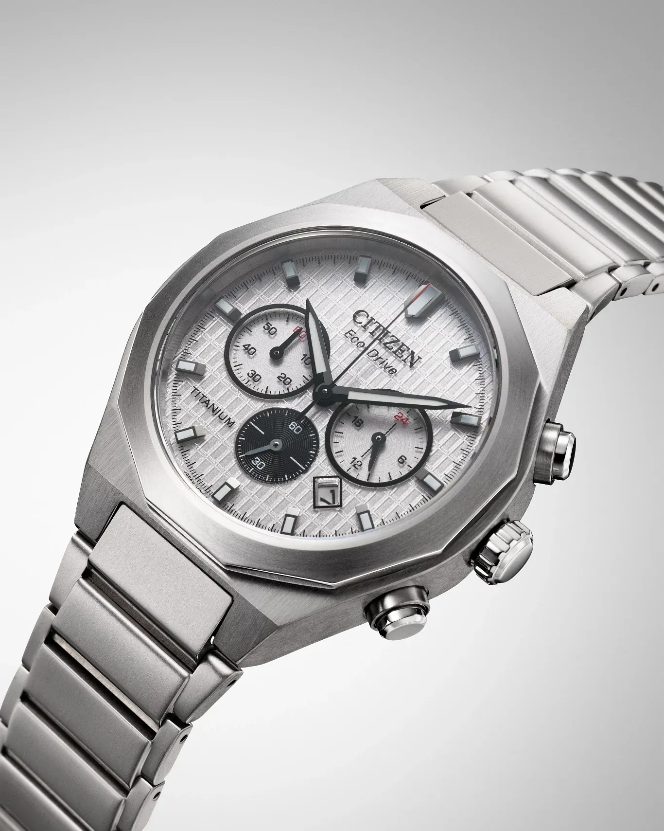 Zenshin Senkei White Dial Super Titanium Bracelet CA4690-51A | CITIZEN