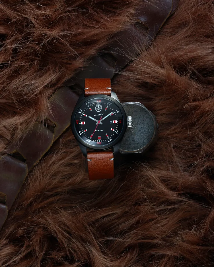 Chewbacca Black Dial Leather Strap AW5008-06W | CITIZEN