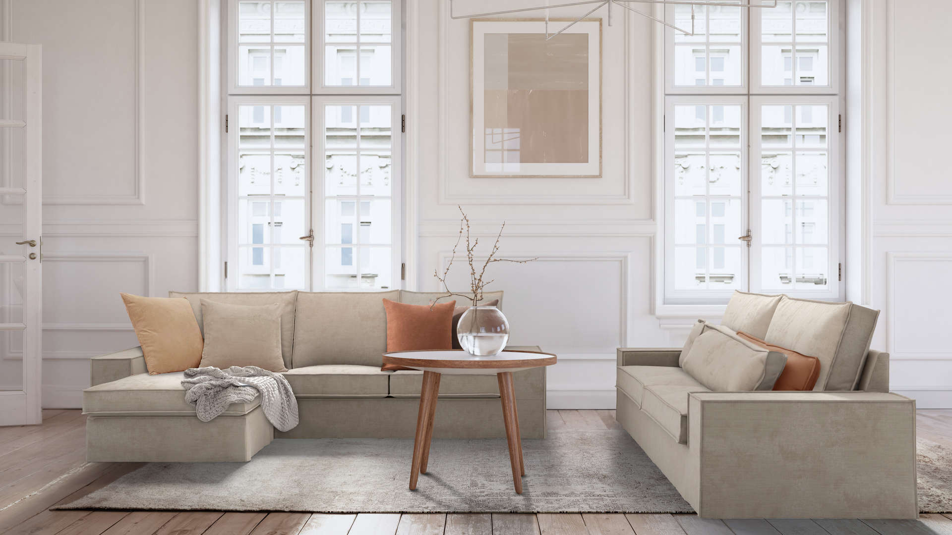 IKEA Kivik Loveseat with Chaise Sofa Cover | Comfort Works