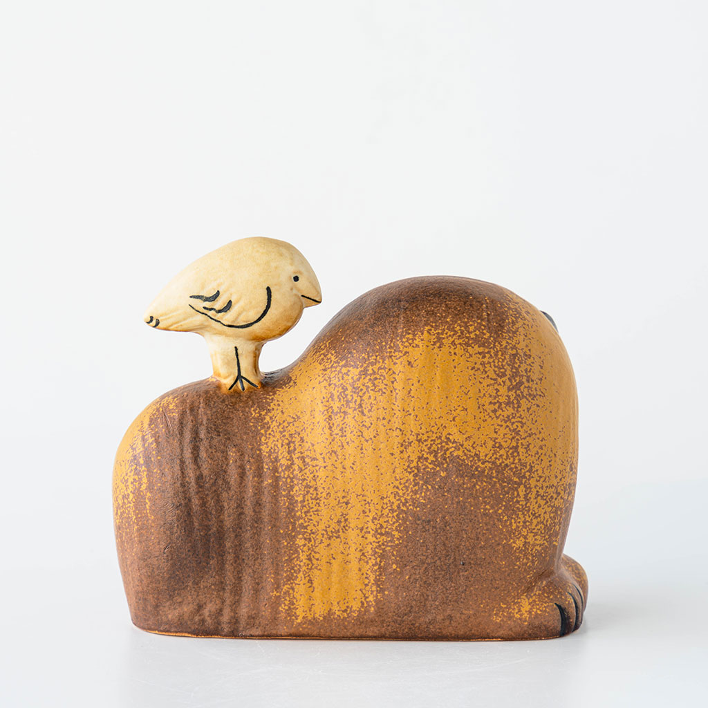 個別販売】Lisa Larson リサ・ラーソン｜LION WITH BIRD ライオンと鳥
