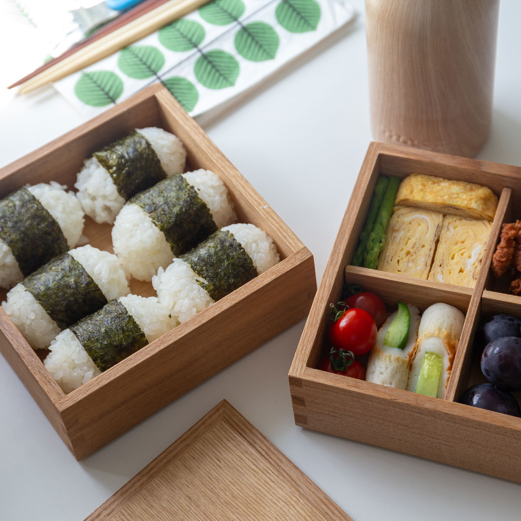松屋漆器店｜白木塗タモ ナチュラル［5寸］二段重箱 COMFOTA 北欧雑貨店