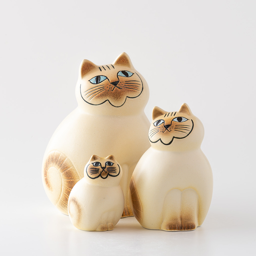 ジィー アイモ・ニェットボリ 白い陶板 窓の外を眺めるネコ 25cm 1970年
