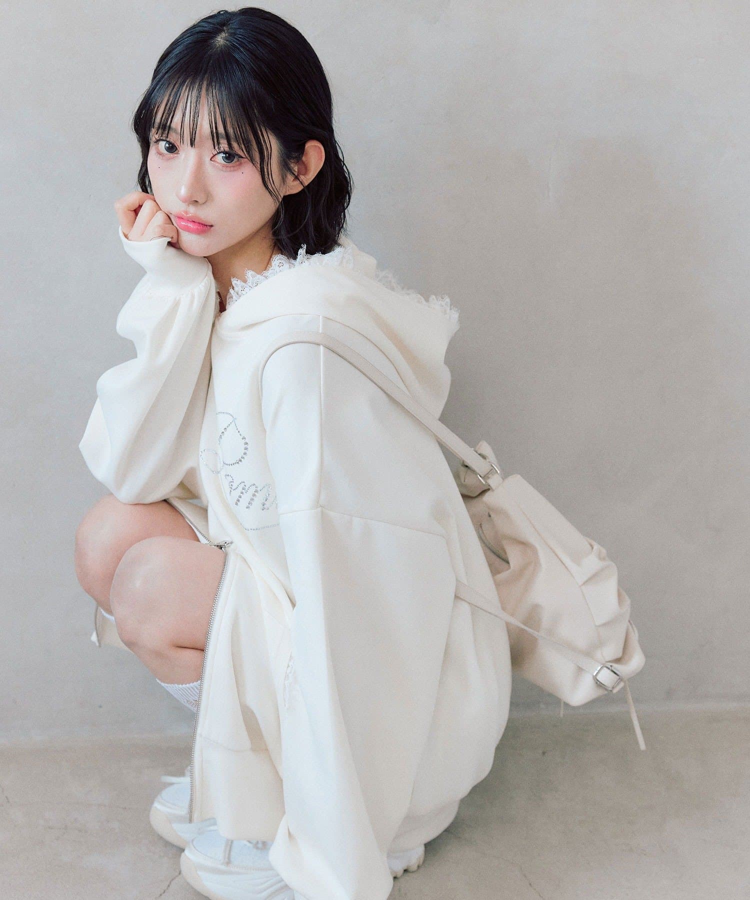ロゴ入りレースパーカー | OLIVE des OLIVE(オリーブ デ オリーブ