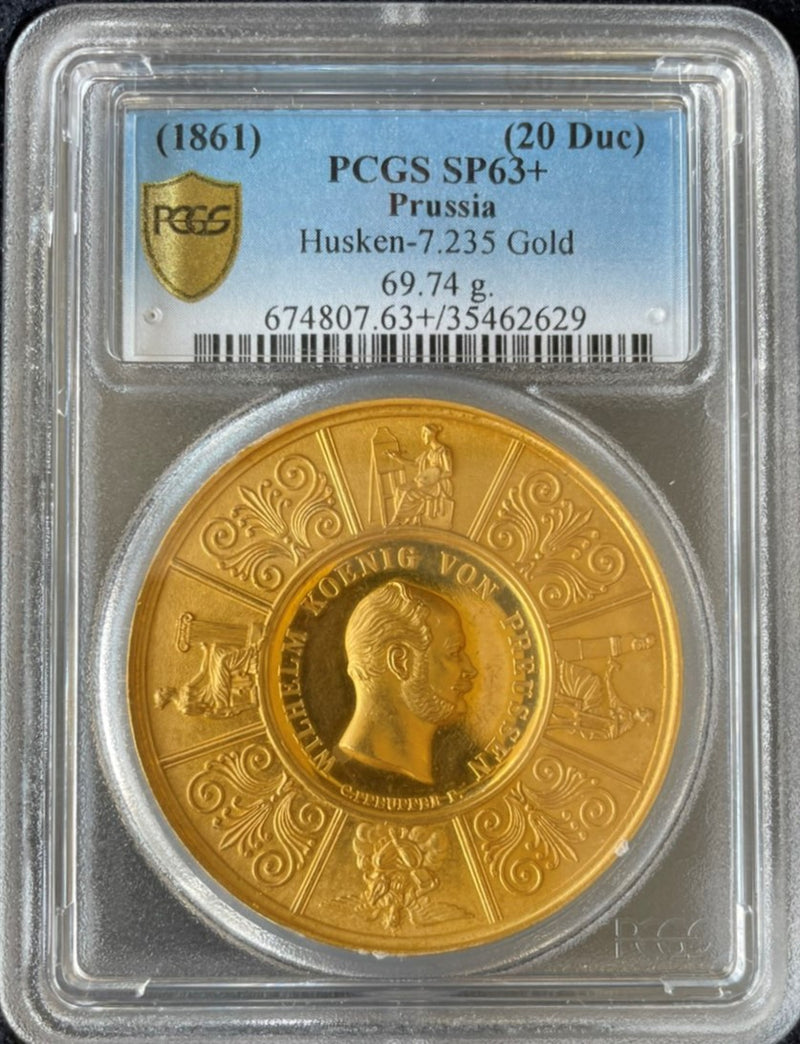 1861年 ヴィルヘルム1世 プロイセン王国 20ダカット金貨(PCGS/SP63+)