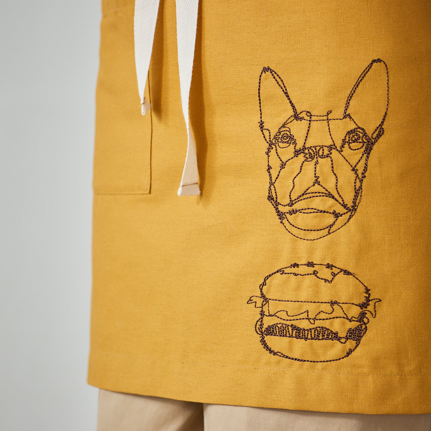 cocca｜+HAyU fabric -kitchen fabrics- コットンリネン刺繍ショート