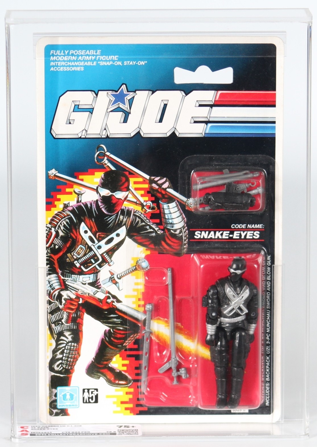 1990 Hasbro UK G.I. Joe Carded Action Figure - Snake-Eyes