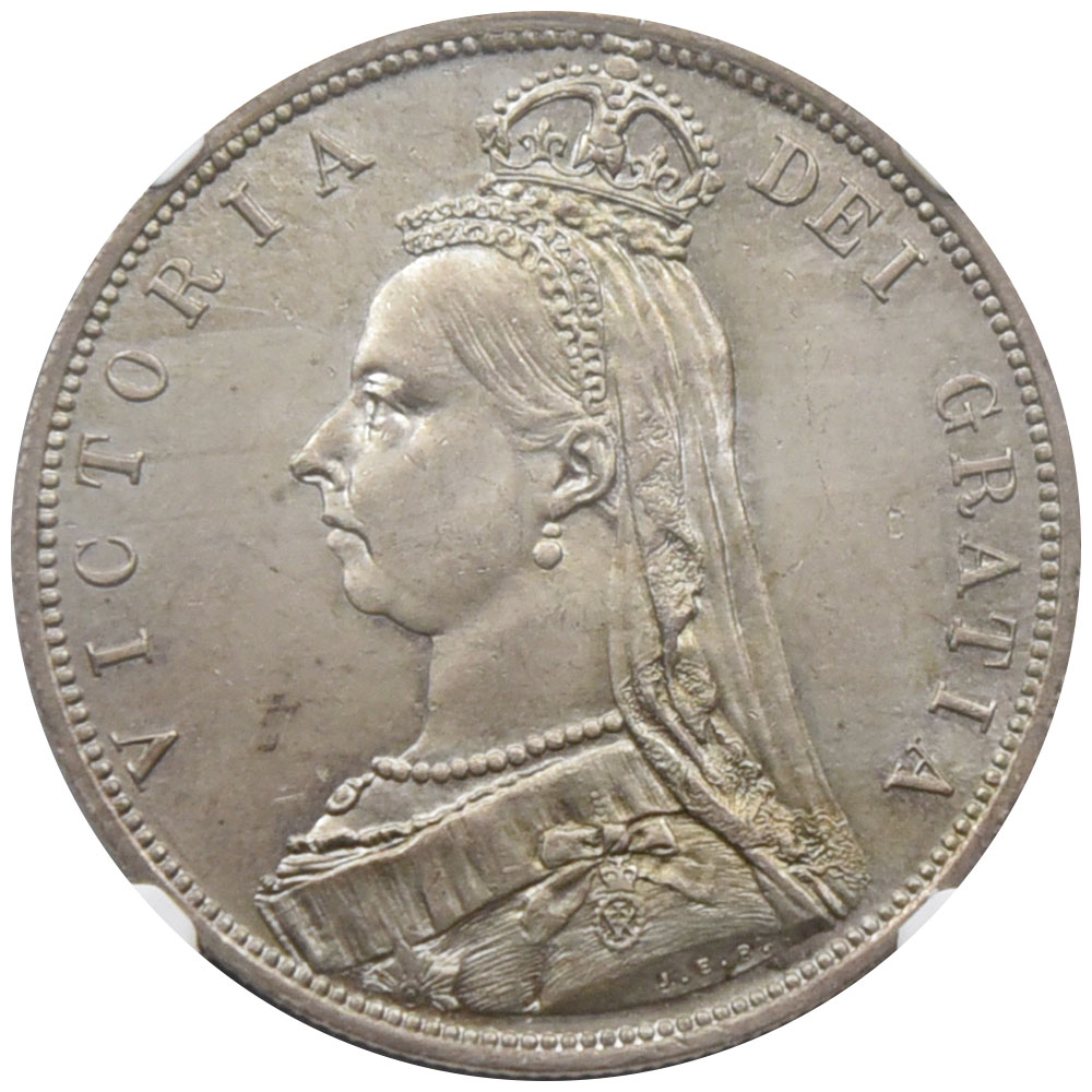 イギリス 1887 ヴィクトリア ハーフクラウン 銀貨 NGC MS65 ジュビリー
