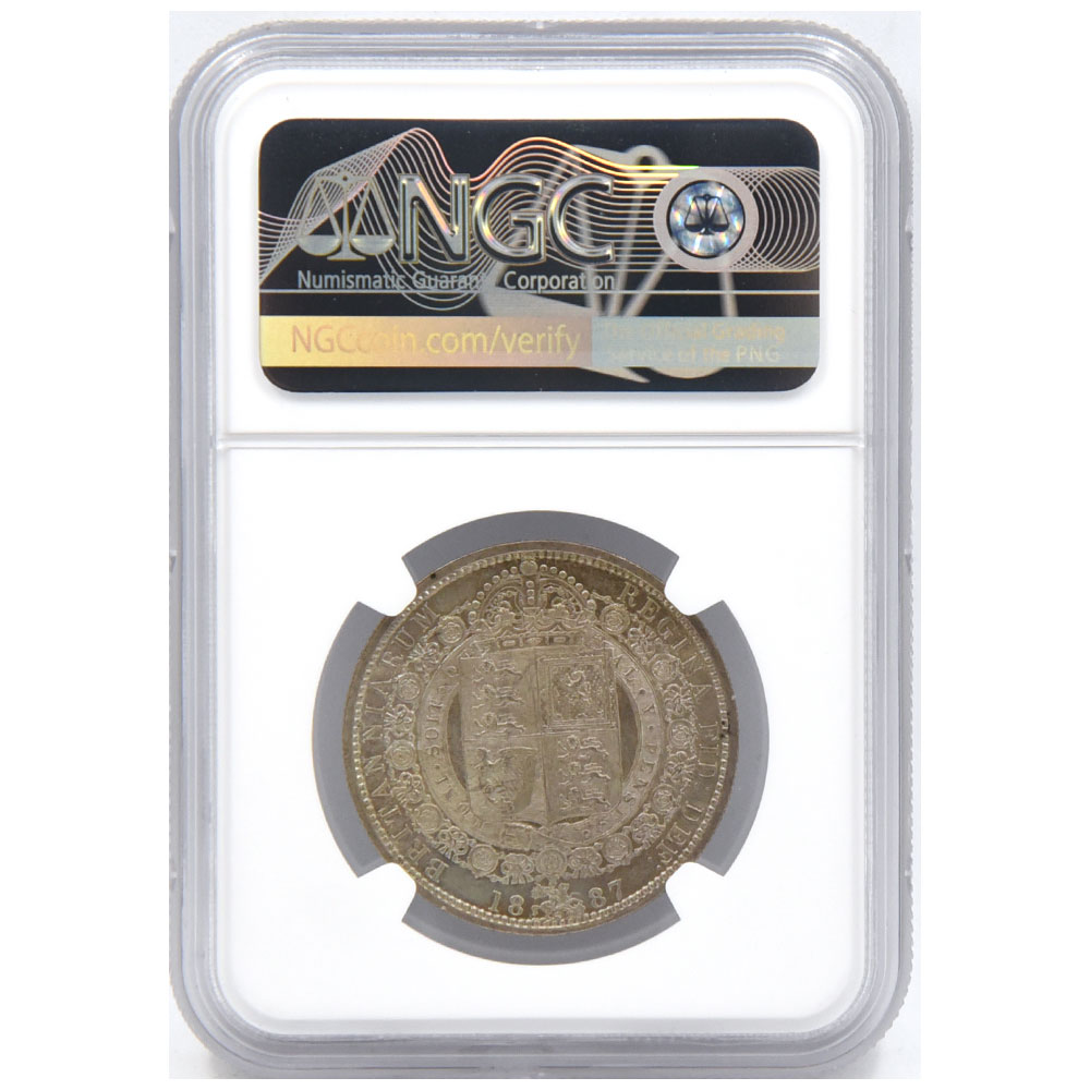 イギリス 1887 ヴィクトリア ハーフクラウン 銀貨 NGC MS65 ジュビリー
