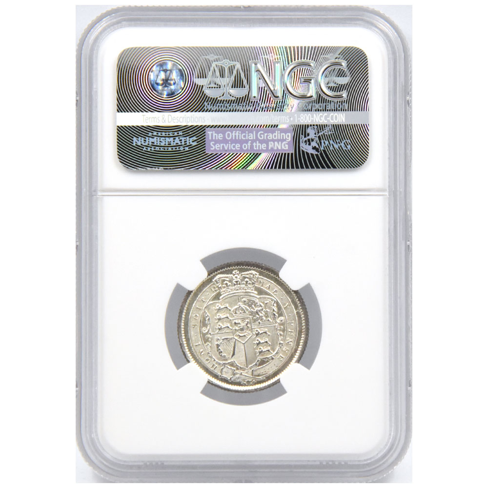 イギリス 1817 ジョージ3世 1シリング 銀貨 NGC MS61 4189052001