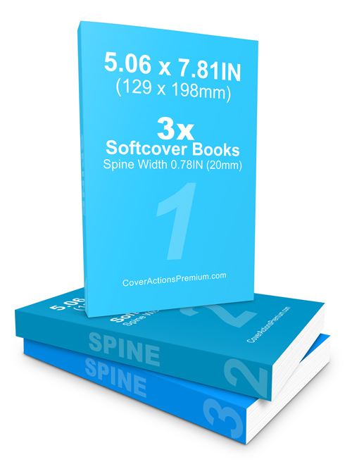 129 x 198 Softcover Book Mockup | Cover Actions Premium | Mockup