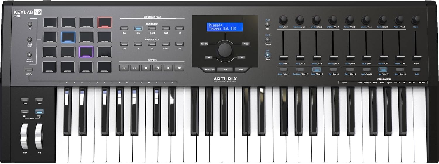 Arturia KeyLab 49 MkII - 49 Key Semi Weighted USB MIDI Keyboard