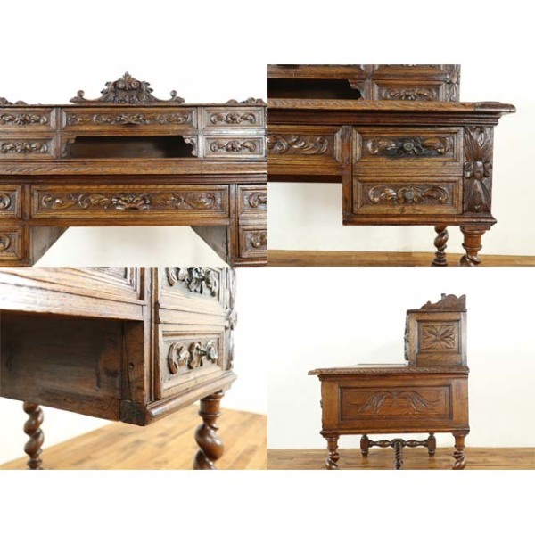 1900年頃 オーク材 フランス アンティーク・デスク antique65292a 新着