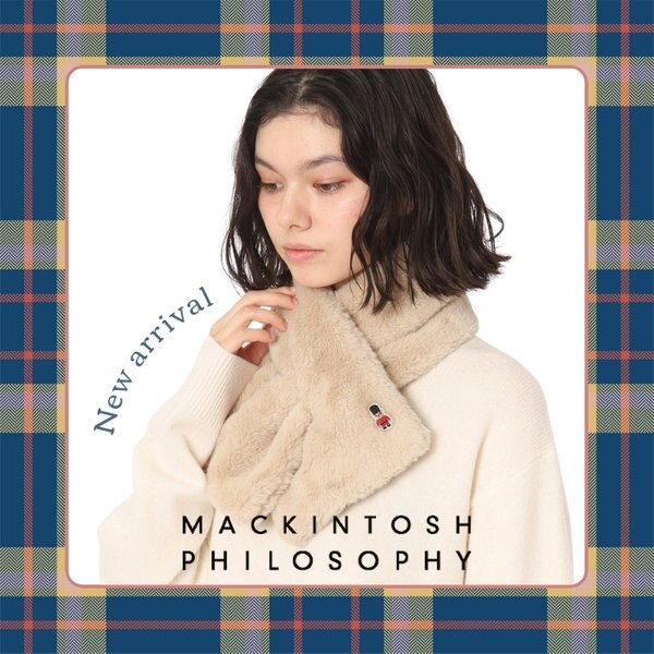 MACKINTOSH PHILOSOPHY】 バッキンガムベア付きフェイクファーマフラー