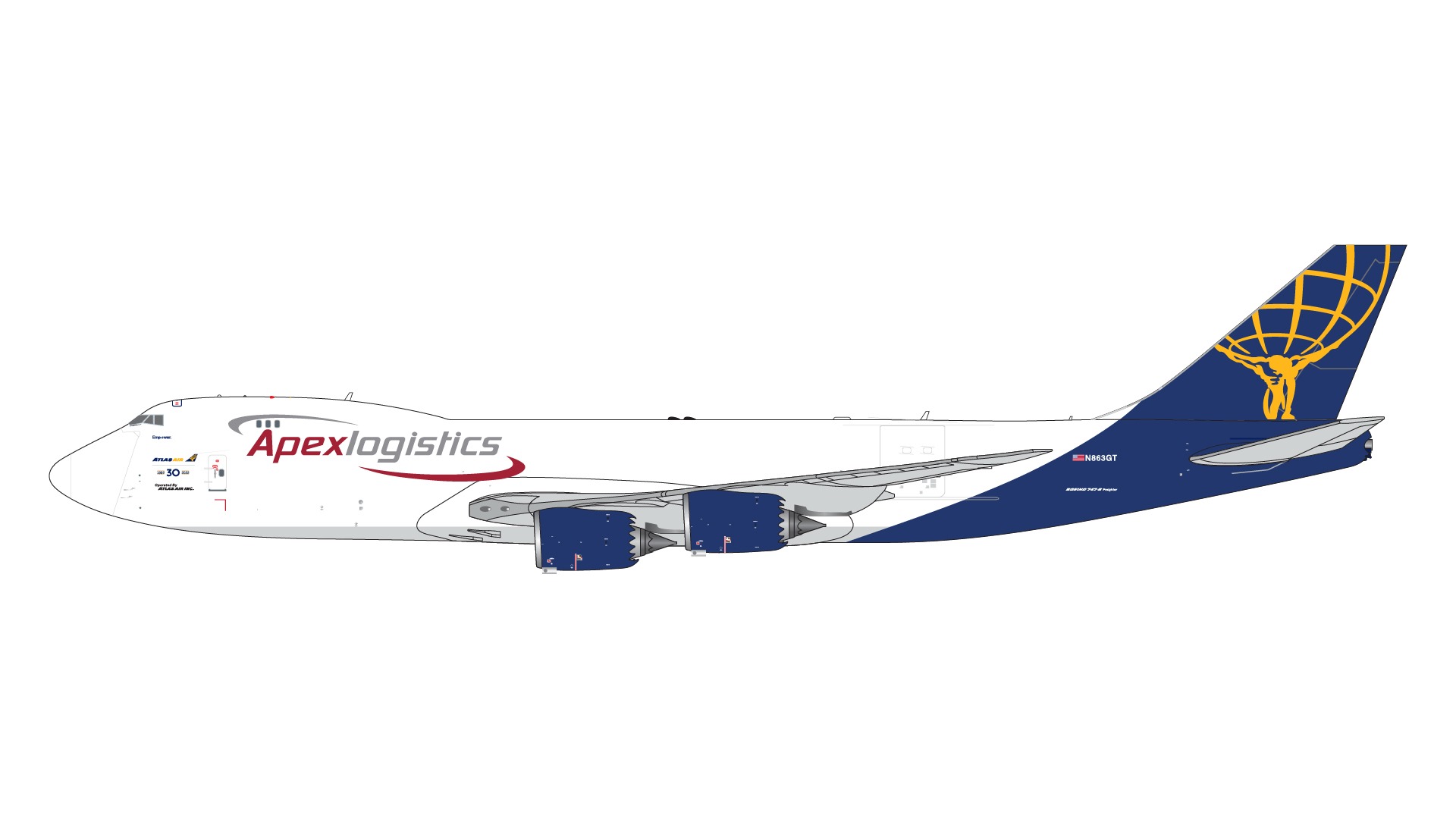 GJGTI2204 GEMINI JETS ATLAS AIR / アトラス航空 Worldwide Final