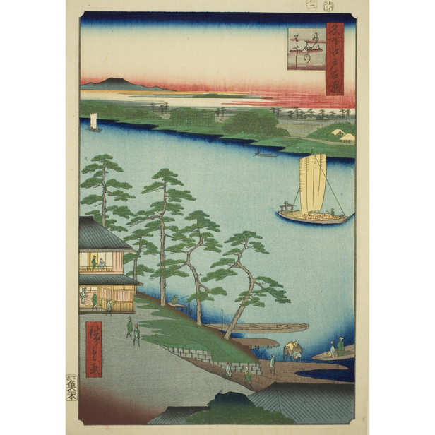 名所江戸百景 にい宿の渡し - 歌川広重 - 日本画 - 名画 - Canon