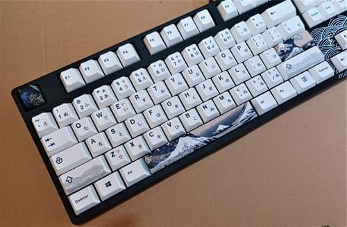 126 Key Dye Sub Great Wave Japanese Keycap Set , Cherry Profile
