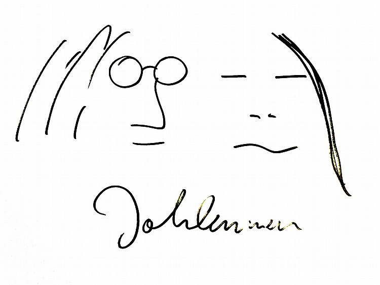 ジョン・レノン 直筆サイン（ヨーコ・オノ） 限定300部 シルク