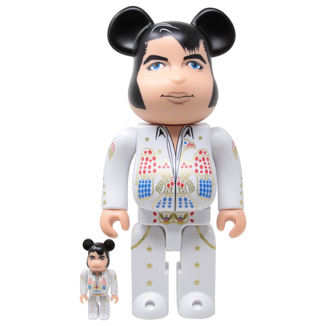 medicom elvis presley 100% 400% bearbrick figure set white
