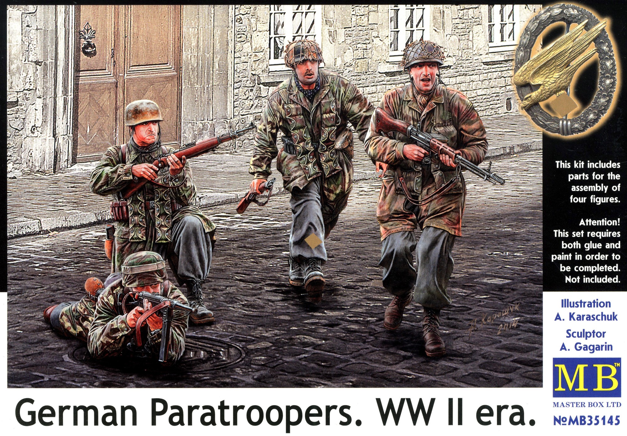 1/35 WWII ドイツ軍 降下猟兵 (4体) - (株)ビーバーコーポレーション