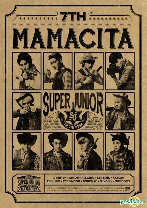 YESASIA: Super Junior Vol. 7 - Mamacita (Version B) + Poster in