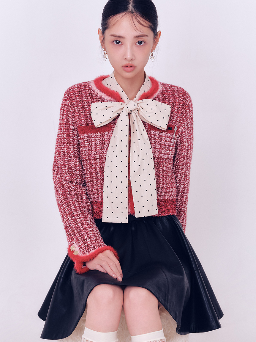 LILY BROWN×MARY QUANT】デイジー釦ツイードニットジャケット(ノー
