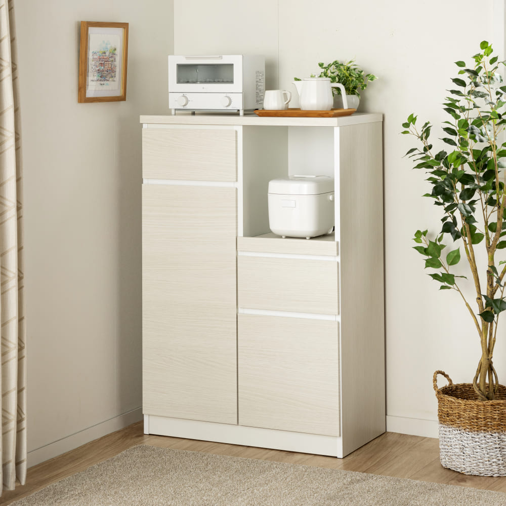 レンジ台 ペレットレンジ 80H（WH木目）(レンジ台 幅80㎝ WH