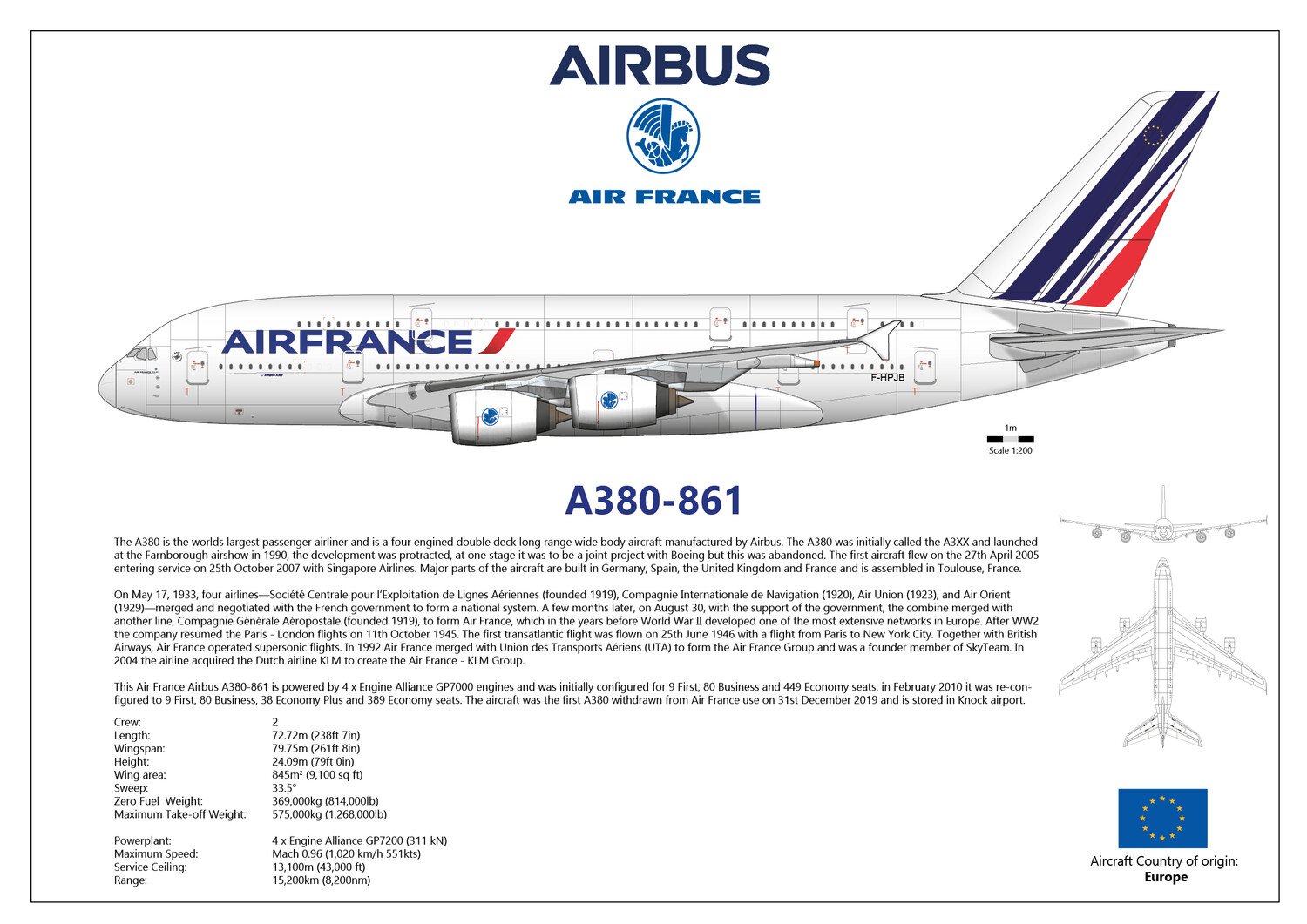 Airbus A380-861 of Air France - F-HPJB - Digital Download