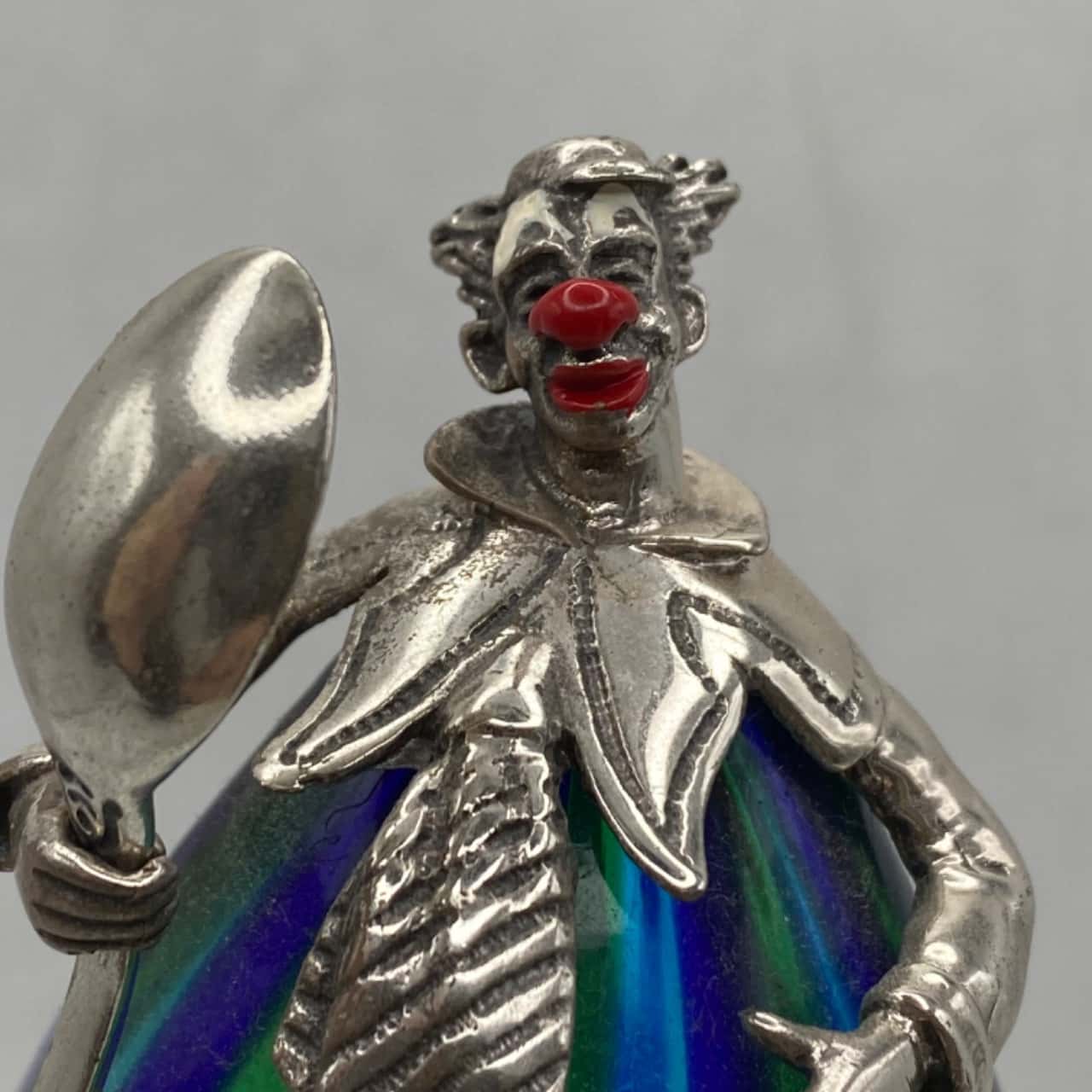 Rare Murano Glass and 800 Silver Clown Figurine from the Pagliacci