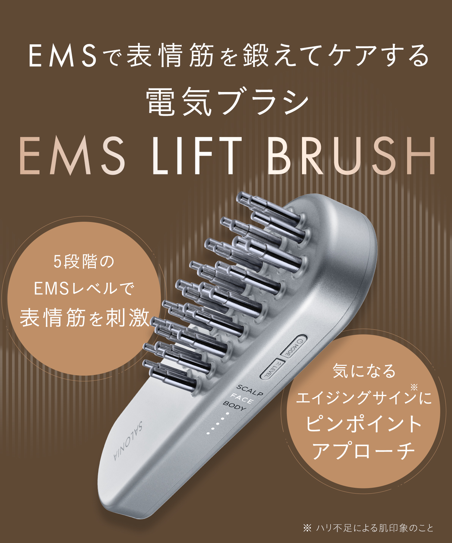 送料無料】SALONIA(サロニア) EMSリフトブラシ シルバー◇30日間全額