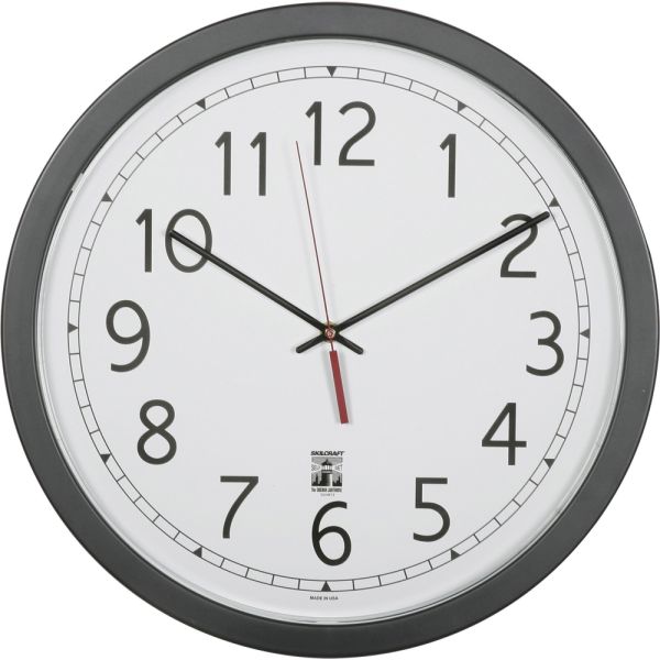 SKILCRAFT Self-Set Wall Clock, 16 1/2